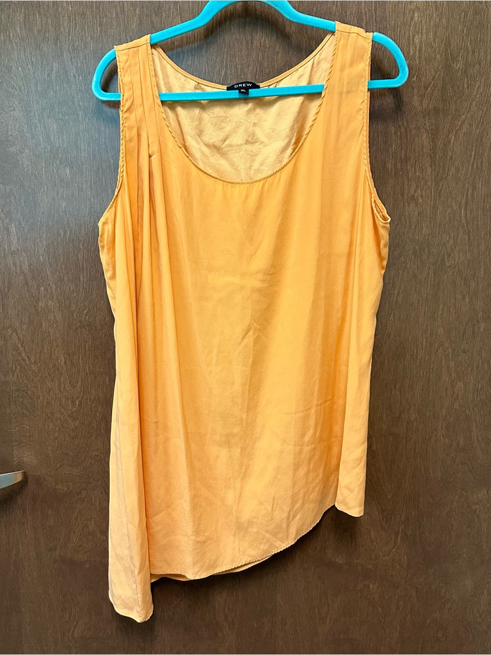 DREW 100% Silk Asymmetrical Hem Sleeveless Blouse Tank Top XL preppy summer